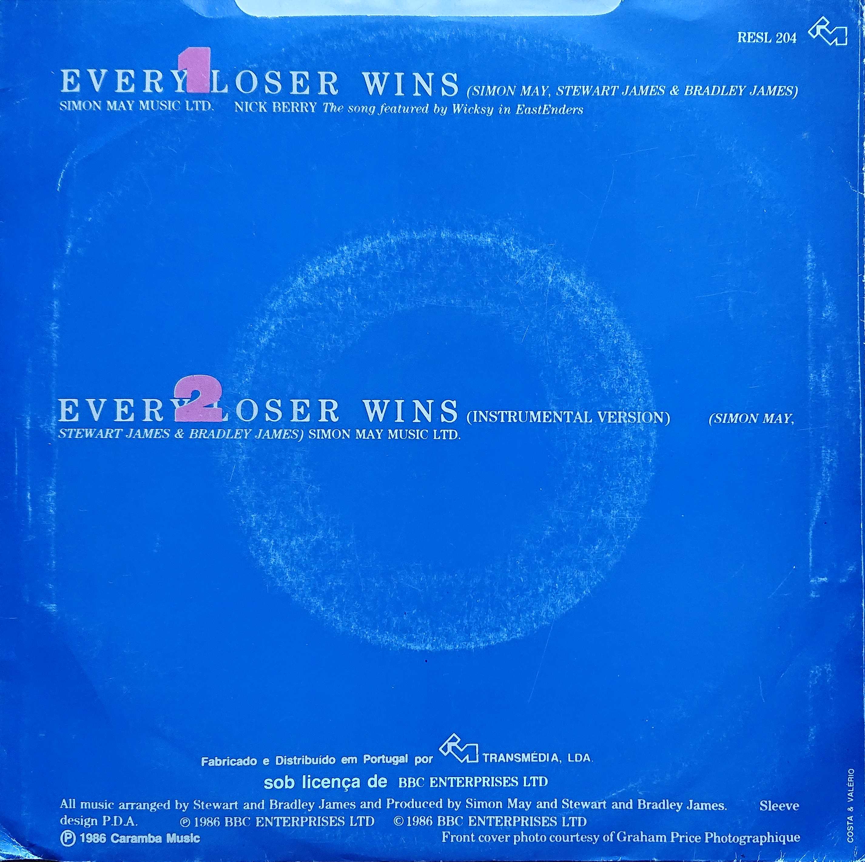 Picture of RESL 204-iPO Every loser wins by artist Simon May / Stewart and Bradley James from the BBC records and Tapes library